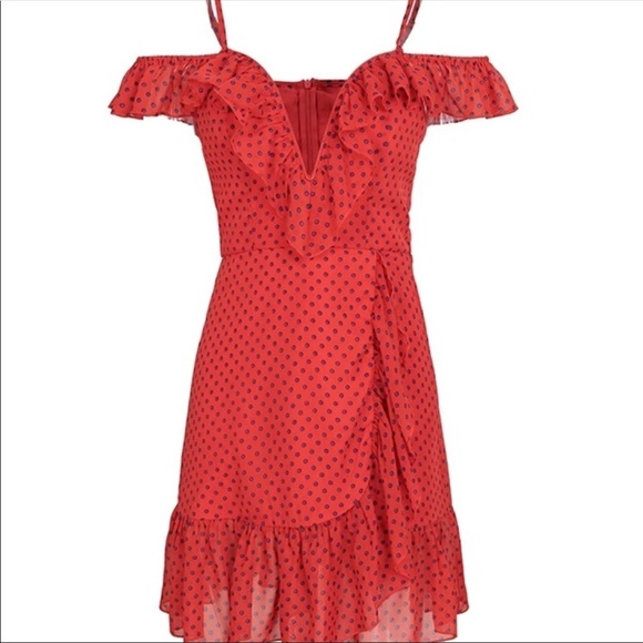 Strap v neck dot summer mini dress - Picture 2 of 8